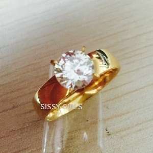 Bianca's Solitaire Diamante Engagement 18ct Yellow Imported Rolled Gold Ring
